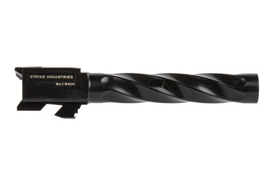 The Strike Industries Glock 17 Barrel features a black Nitride finish